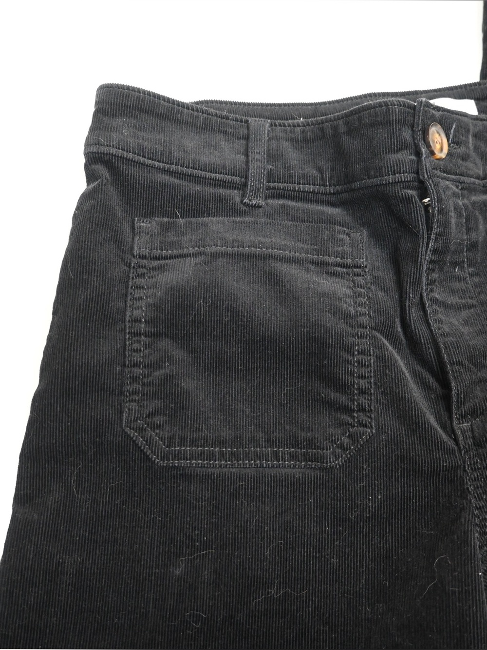 LOFT Women's 8 The Palmer Wide Leg Brushed Corduroy Jean in Black - Picture 7 of 12